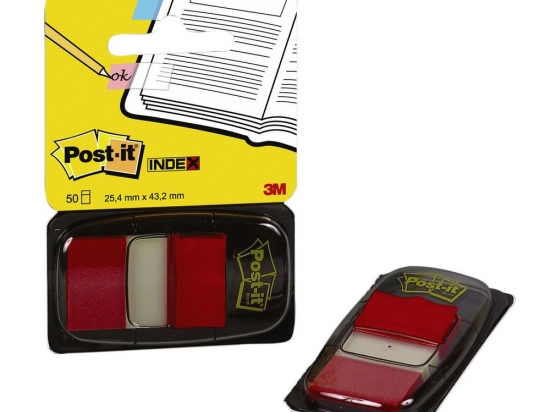 Post-it index repositionnable 3M Rouge