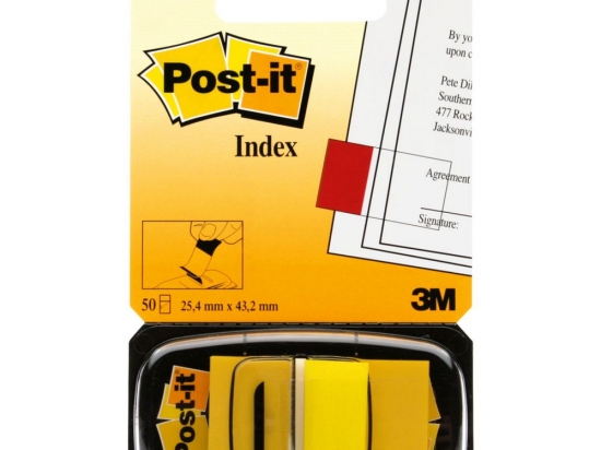 Post-it index repositionnable 3M Jaune